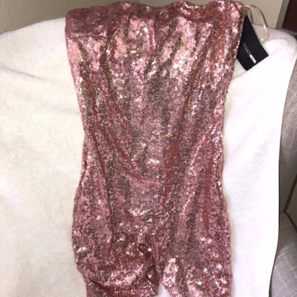 FASHION NOVA: pink sequin romper birthday bash